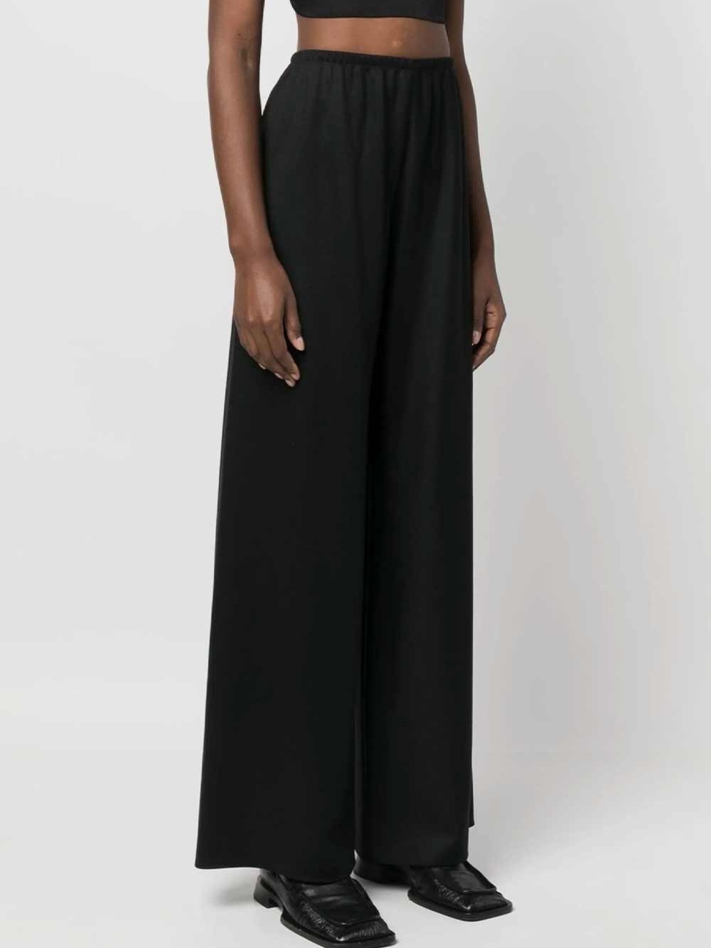 The Row Black Wide-Leg Palazzo Trousers